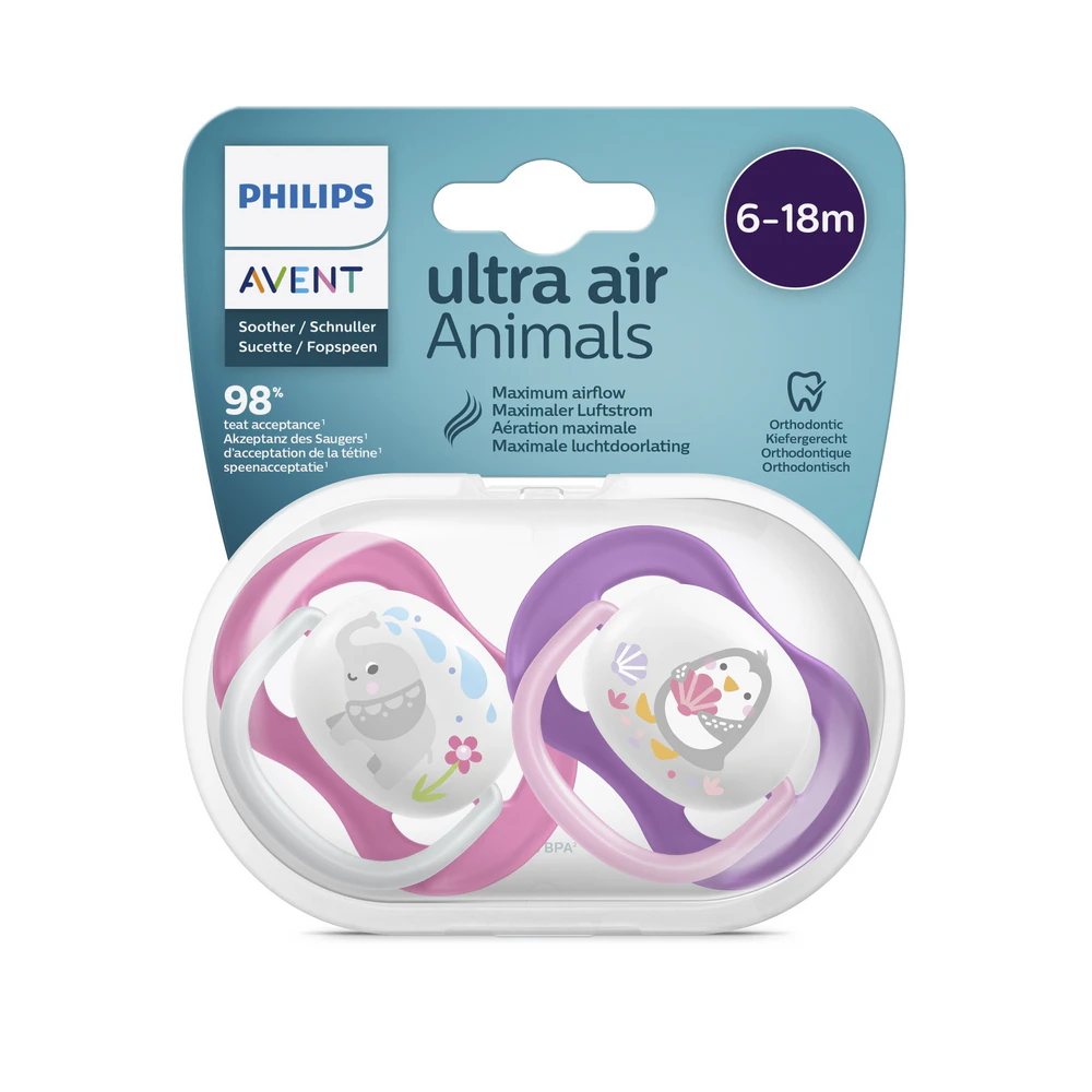 Ultra Air 透氣安撫玩嘴 x 2 [0-6個月] SCF080/08